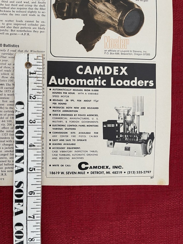 Vintage 1973 Print Ad Camdex Automatic Reloader Ammo Reloading Equipment