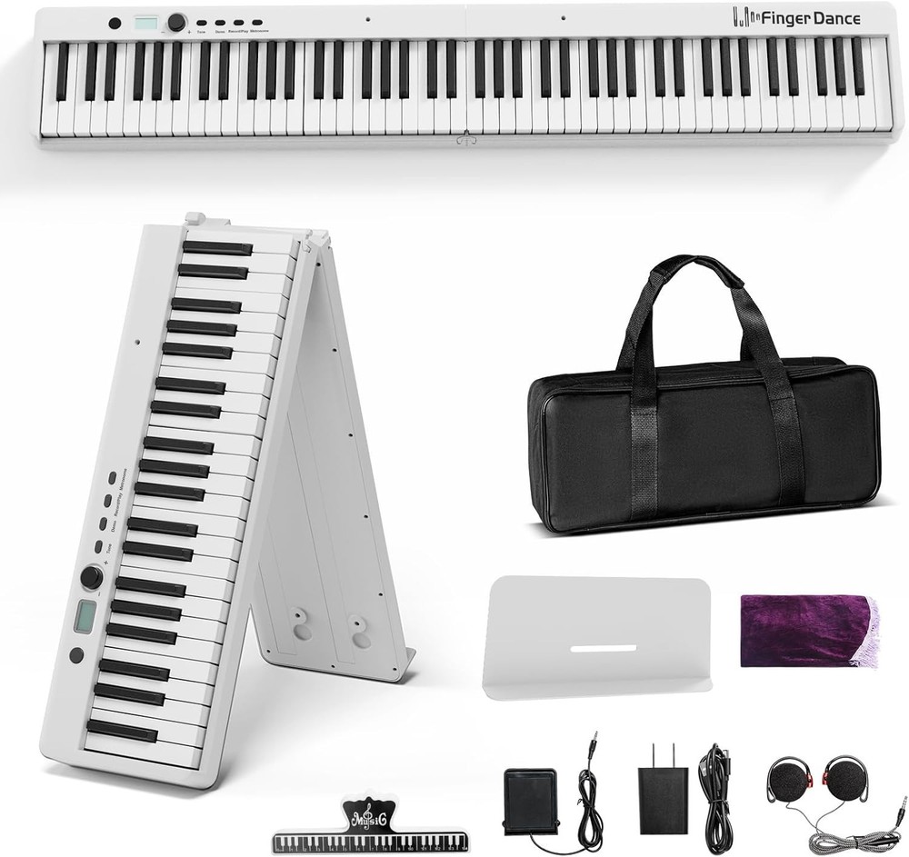 Digital Piano Keyboard 88 Keys Portable Bluetooth MIDI Touch Sensitive