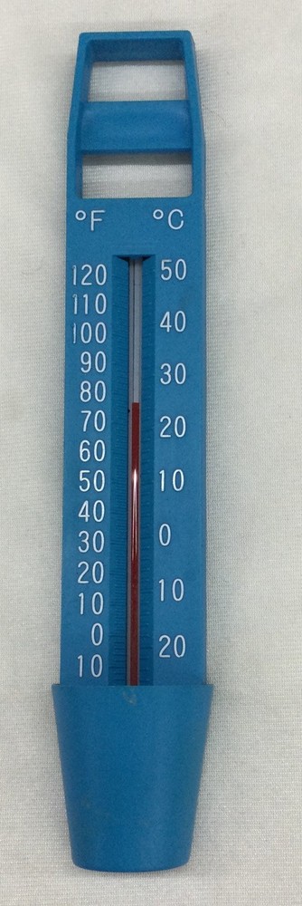 Blue Plastic Thermometer, 1.75” X 9.625” X 1.25”, Preowned Works