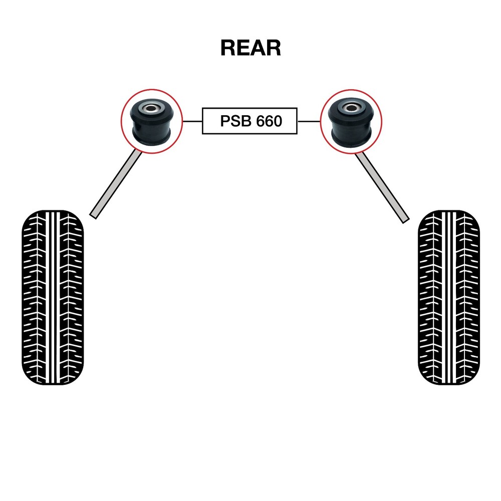 2x Mini Cooper (07-15) Rear Trailing Arm - 60mm Polyurethane Bush Kit