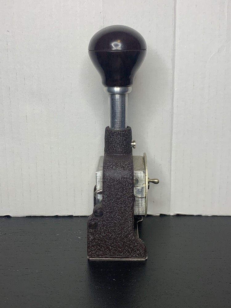 Vintage Bates 6 Wheel Standard Movement Numbering Machine w/ Box