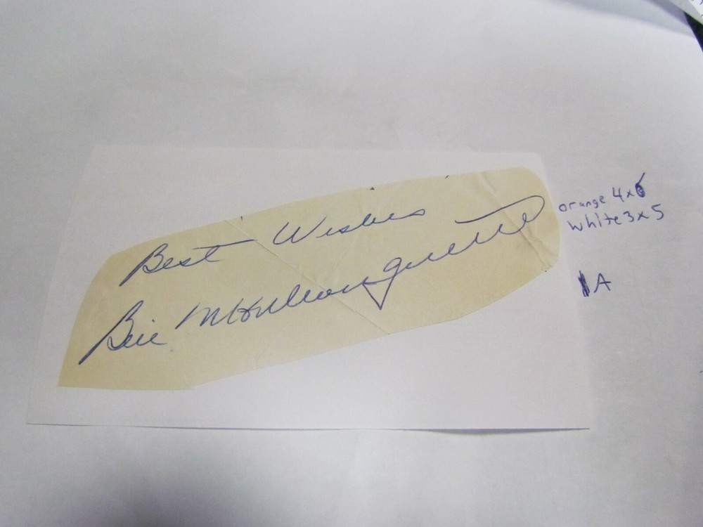 Bill Manbouquette autographed Cut/Index Card