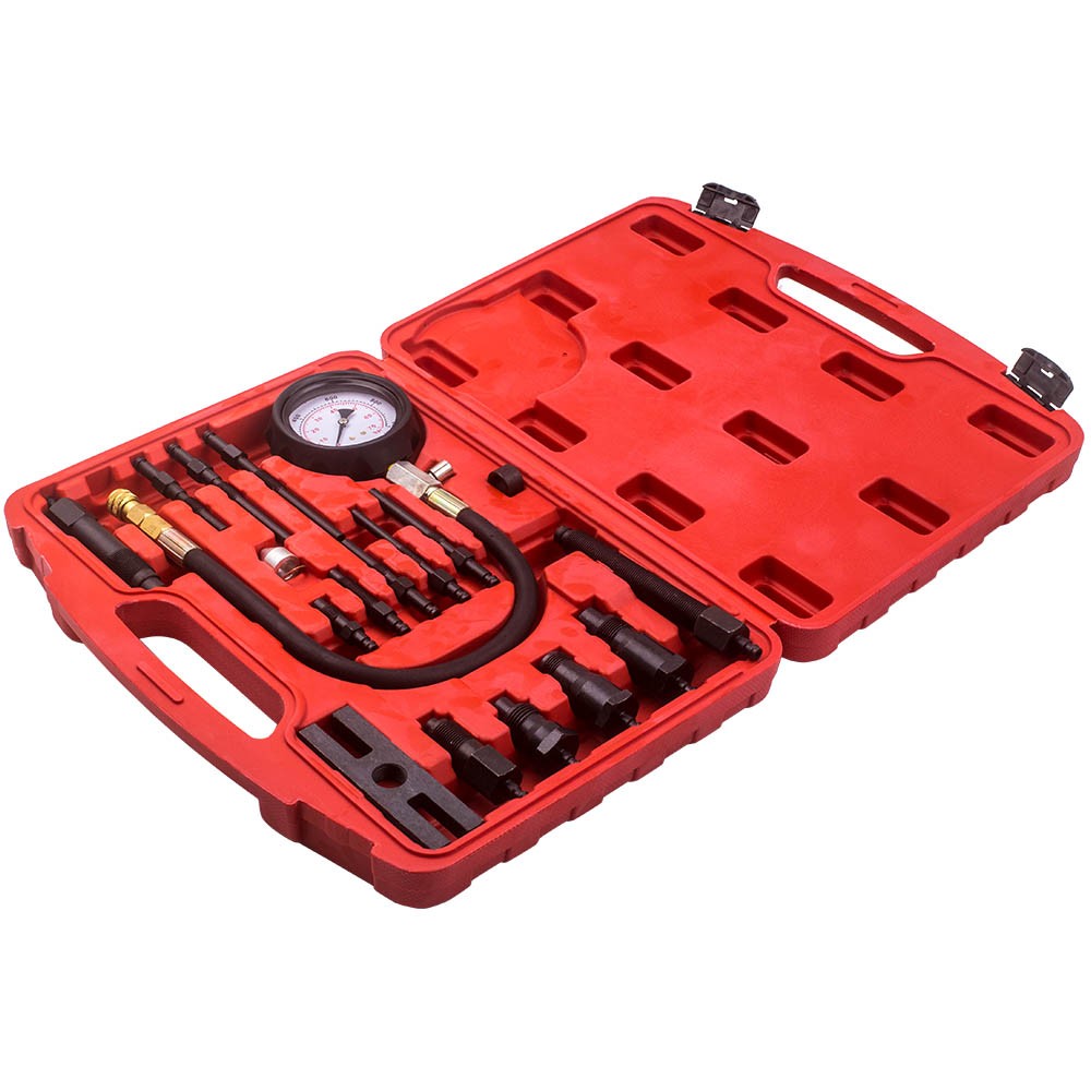 Diesel Engine Compression Tester Gauge Glow Plug Adaptors Tool Kit M10x1.0