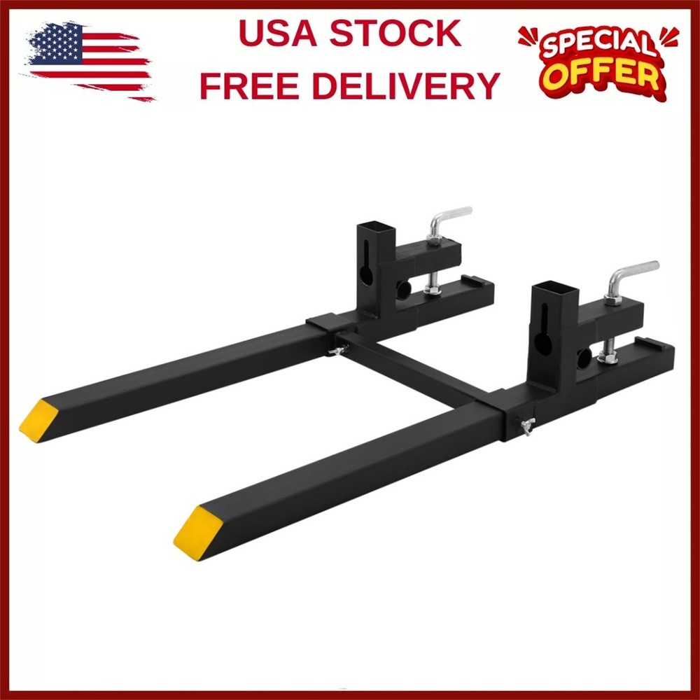 😸❇️43" (2500 lbs) with Connecting Rod Pallet Forks with Adjustable Stabilizer B