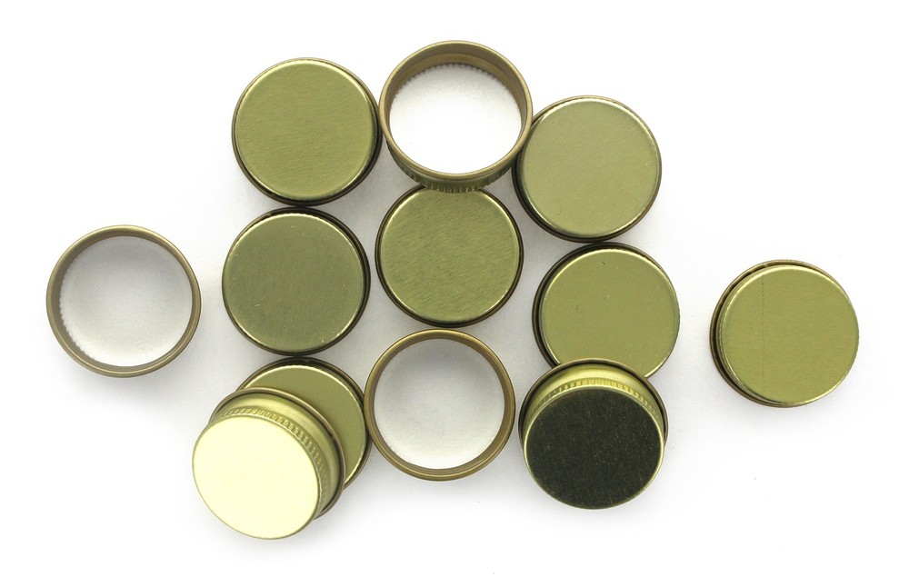 Gold 28mm Metal Screw Caps, 50ct
