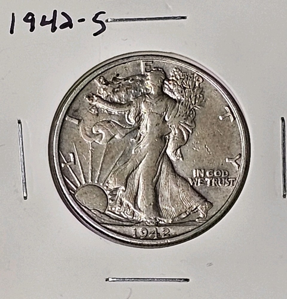 1942-S WALKING LIBERTY HALF 90% SILVER Low Mintage