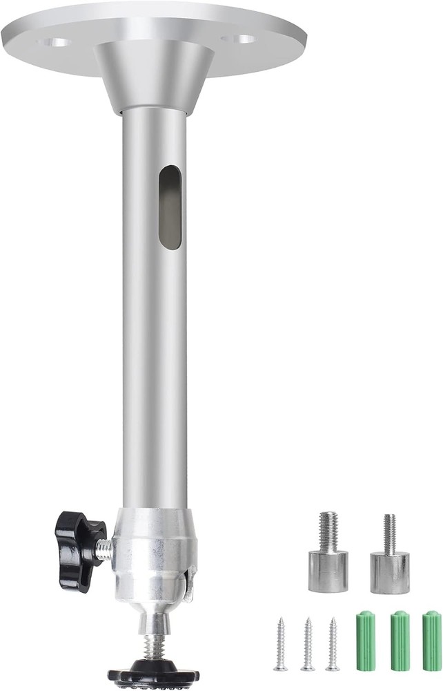 Mini Ceiling Wall Projector Mount Stand Compatible with QKK, Upright, Silver