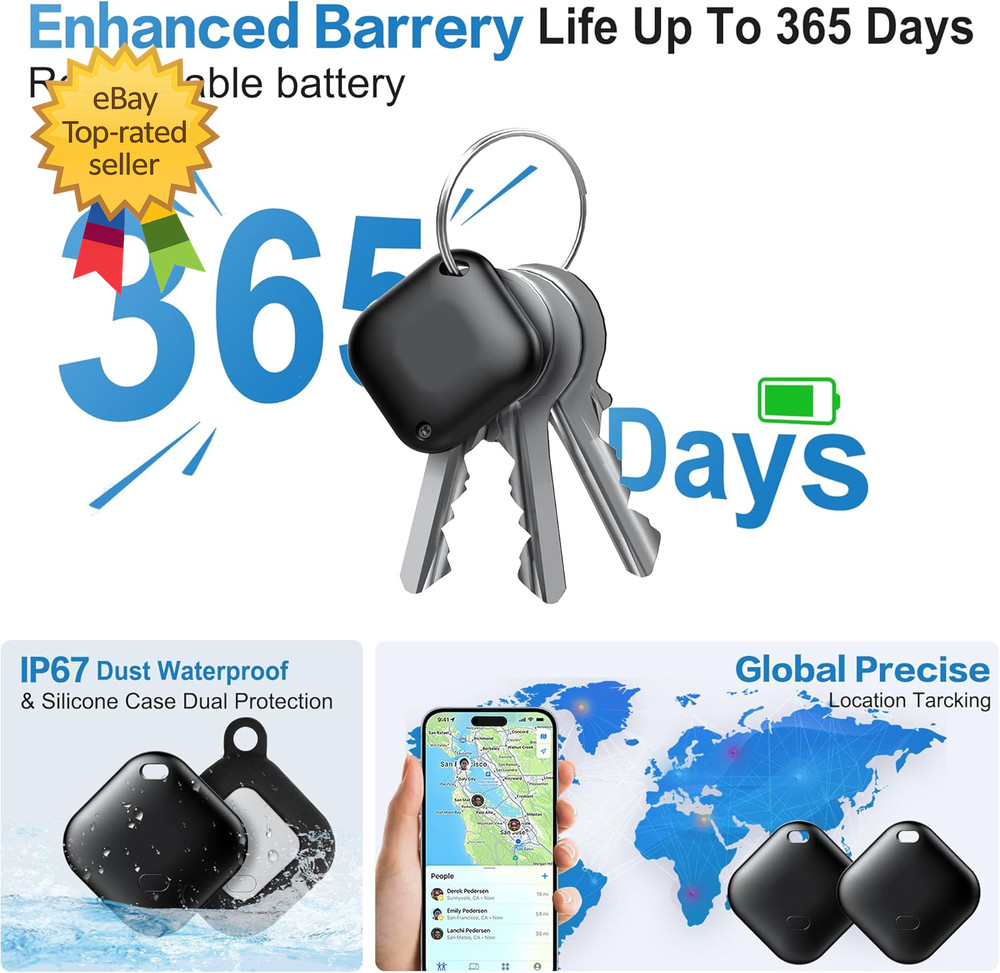 Android Air Tracker Tags 4 Pack Bluetooth Item Finder Key Luggage Travel Case