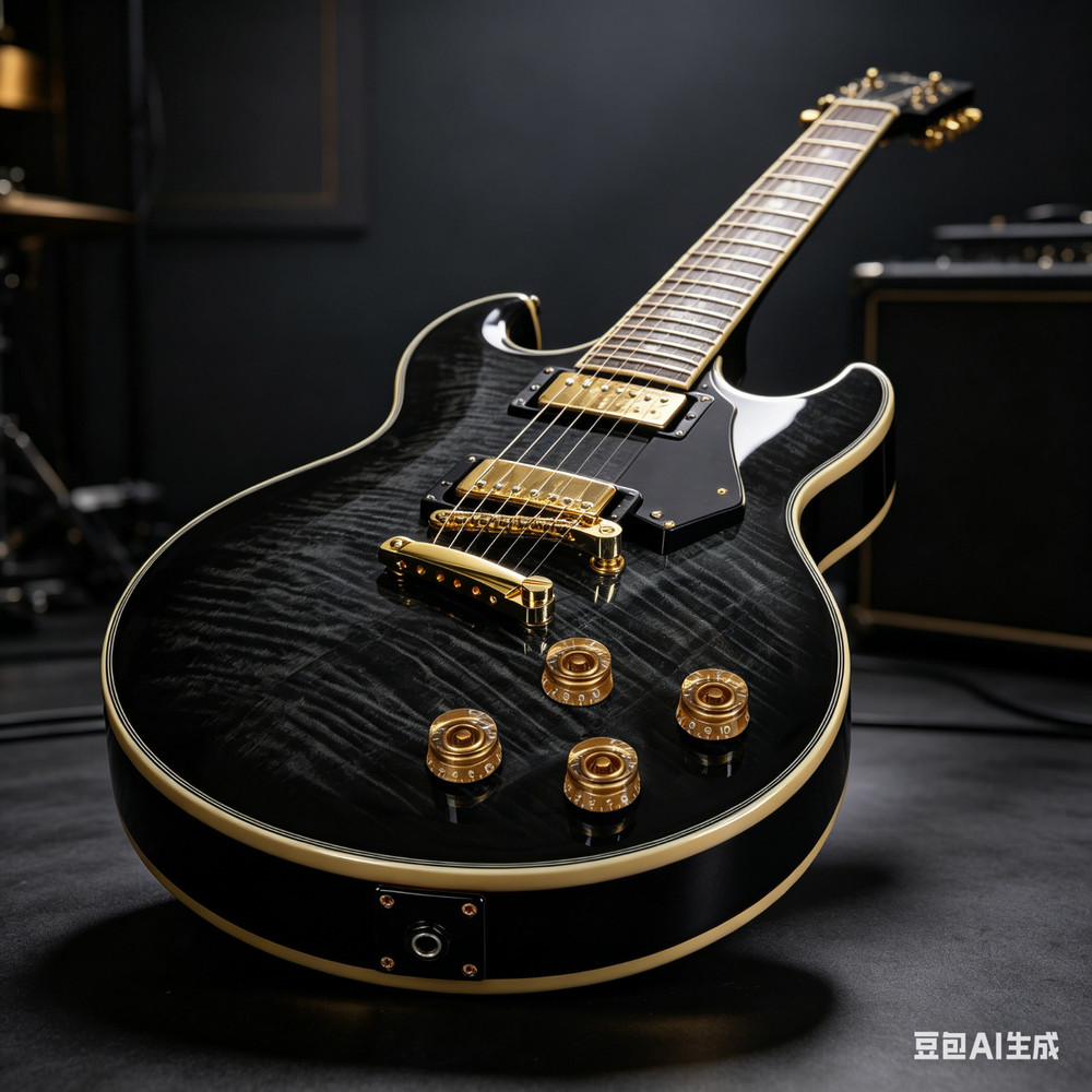 Grote Solid Gloss Black Finish Electric Guitar GTLP-LM1
