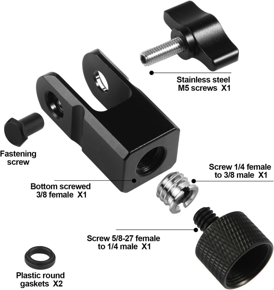 Microphone Mount Adapter for Hyperx Quadcast with 3/8" or 1/4" Screw Adapter