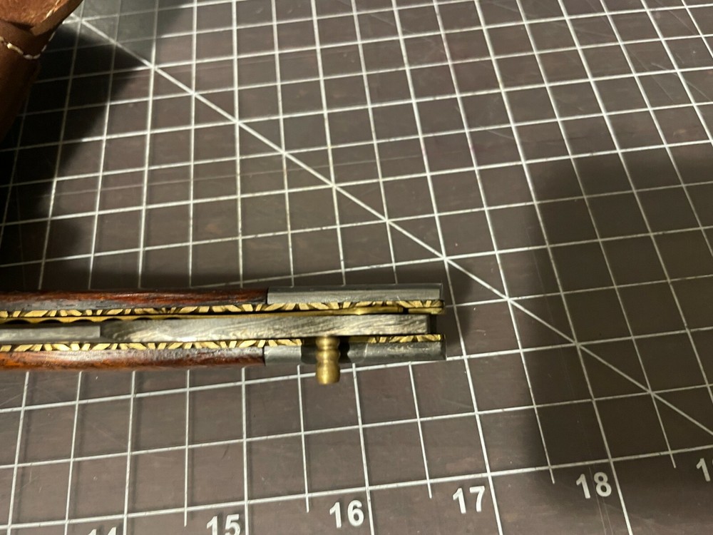 North Rustic Folding Knife Hammered Steel WITH SHEATH