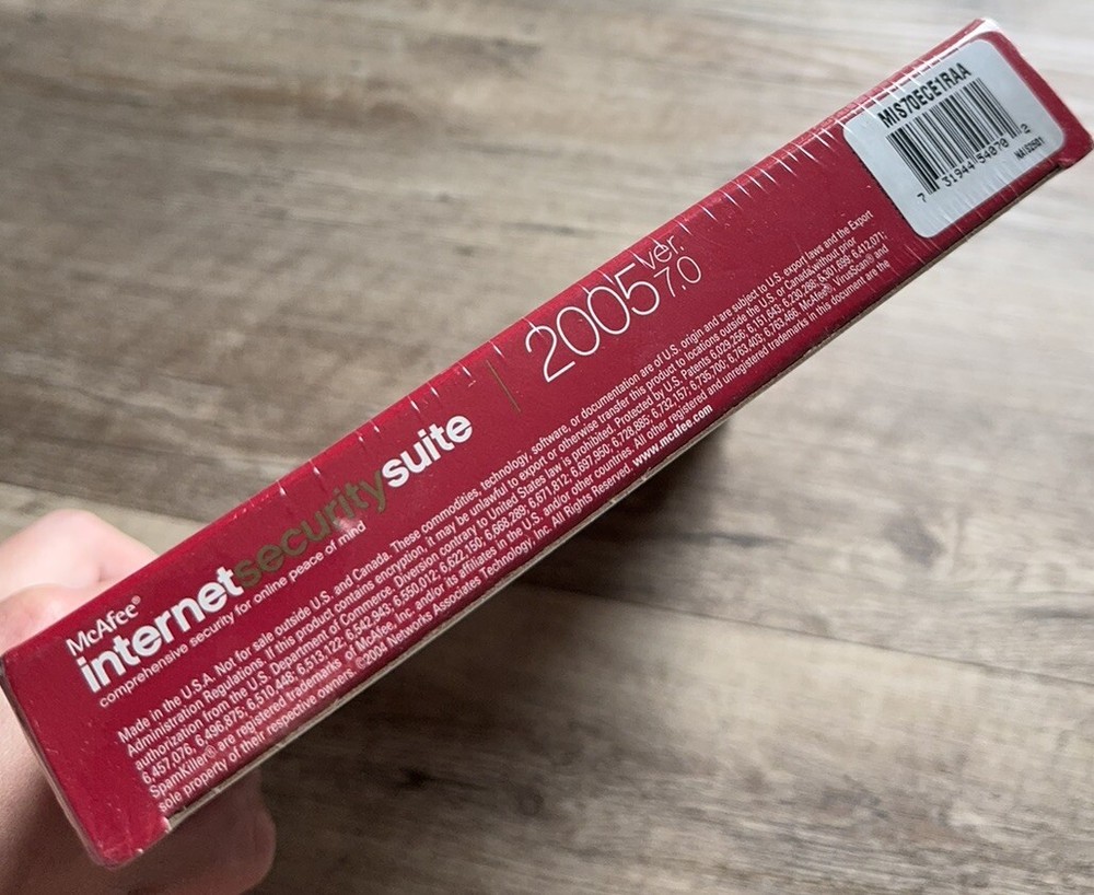 McAfee Internet Security Suite 2005 Version 7.0 - Vintage Software PC Win 98/XP