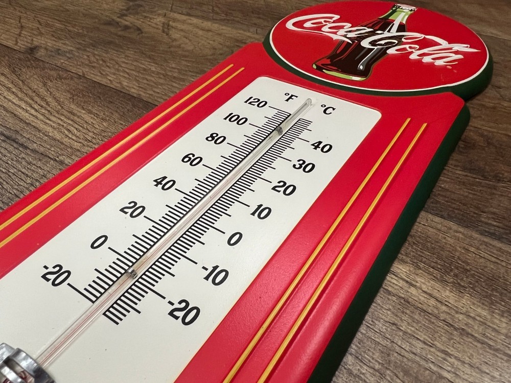 Coca Cola Metal Wall Thermometer 15" x 5.5"