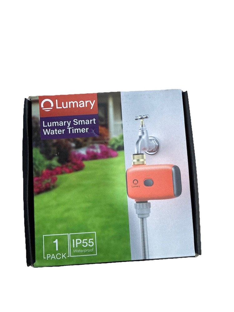 Lumary Smart Water Timer, IP55 Waterproof (1 Pack) Open Box