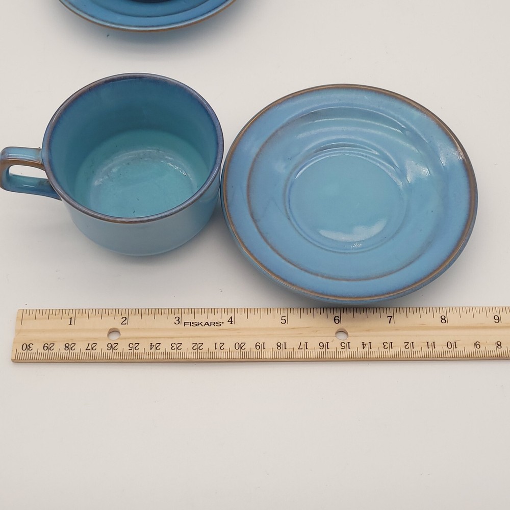 Pair Cups w/Handle & Saucers, Unknown Mark, Possible Chinese