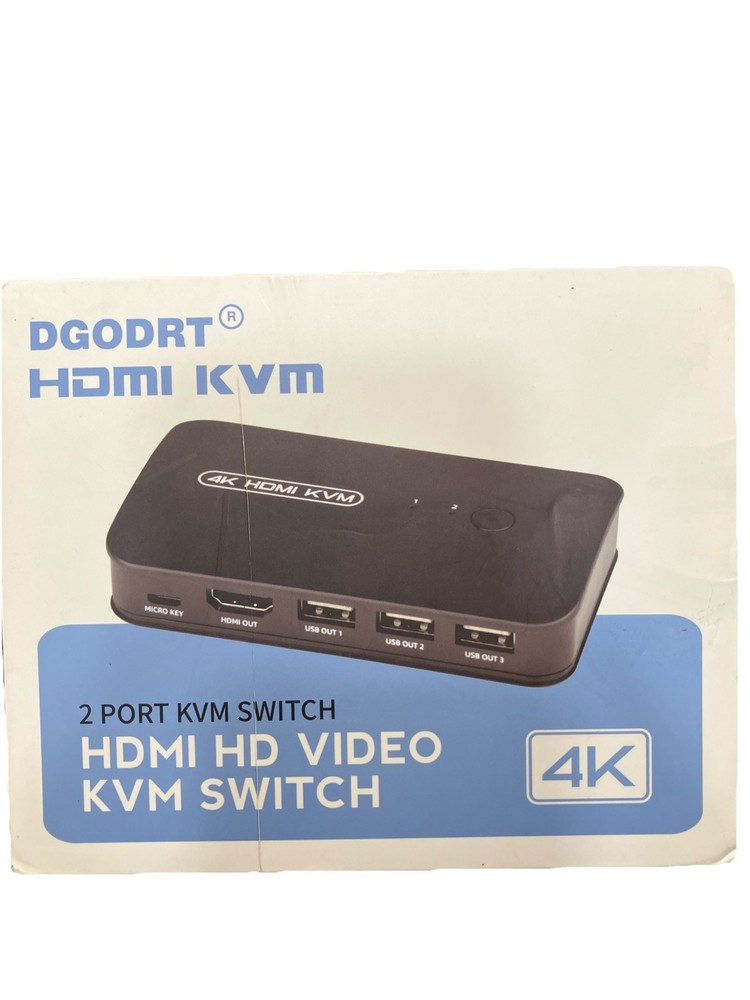 DGODRT HDMI USB KVM Switch 2 Port Selector Box for 2 Computers Share Keyboard...