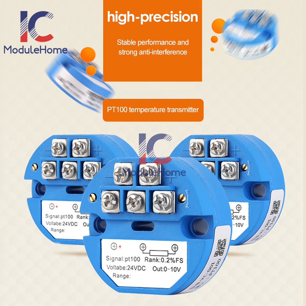 10pcs PT100 4-20MA 0-10V Temperature Sensor Transmitter Module