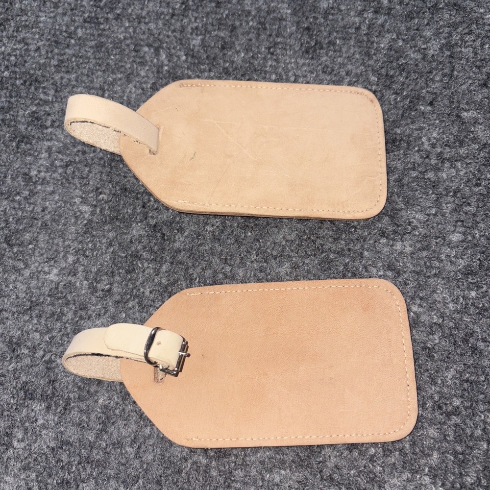 VINTAGE JOHN DEERE Leather LUGGAGE TAG !!