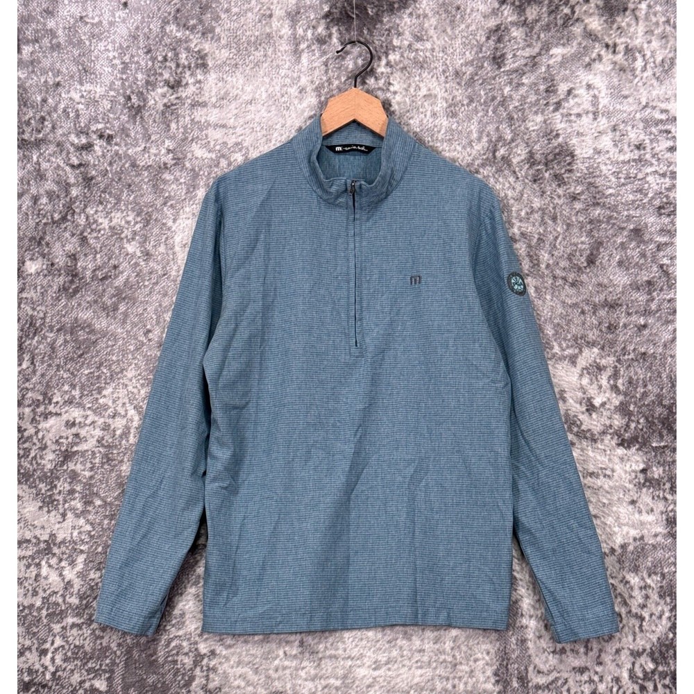 Travis Mathew Jacket Medium Mens Blue 1/2 Zip Pullover Performance Golf