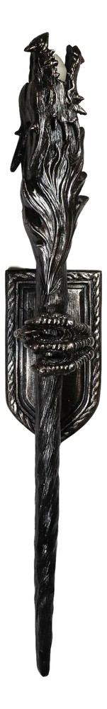 Alchemy Magic Dungeon Dragon Head Scepter LED Torch With Left Claw Wall Decor