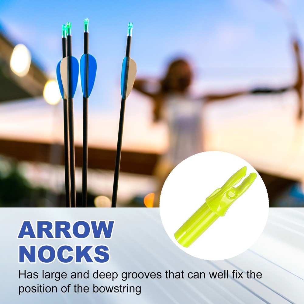 30 Pack Archery Arrows Nocks 6.2mm Plastic Insert Arrow Nock Yellow
