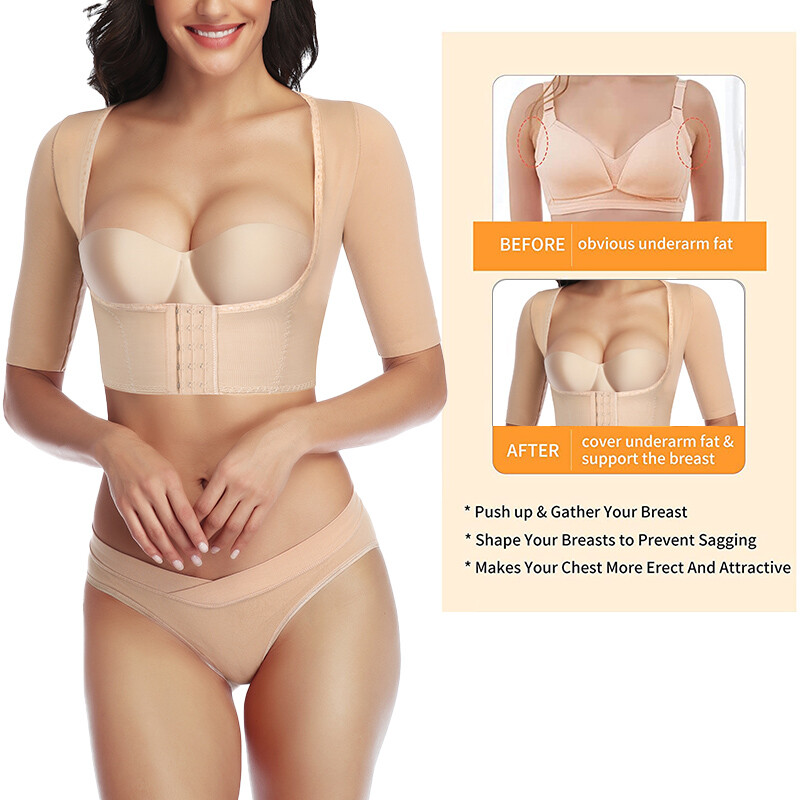 Women Upper Arm Shaper Post Surgical Compression Sleeves Posture Corrector Tops
