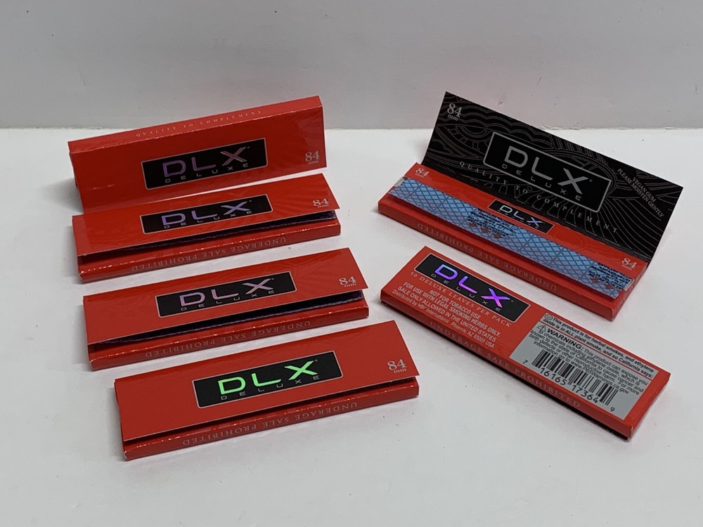 DLX RED 84mm Rolling Papers - SIX PACKS/ 50 sheets per pack