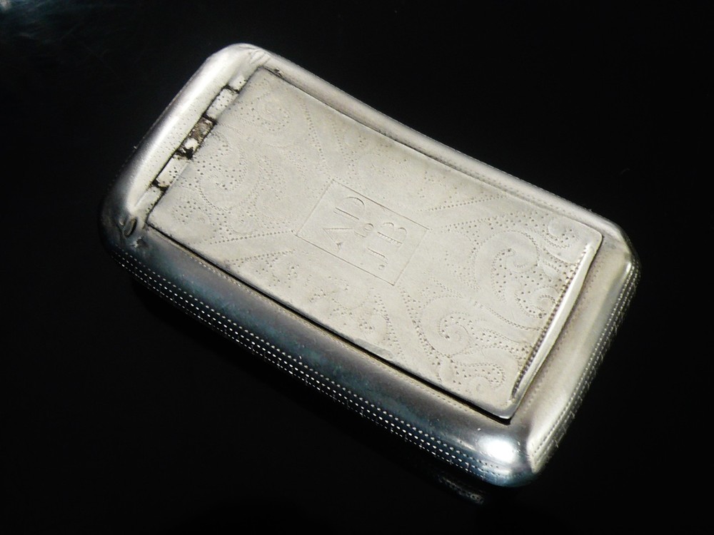 Antique Sterling Silver Snuff Box, Hallmarked Birmingham 1808