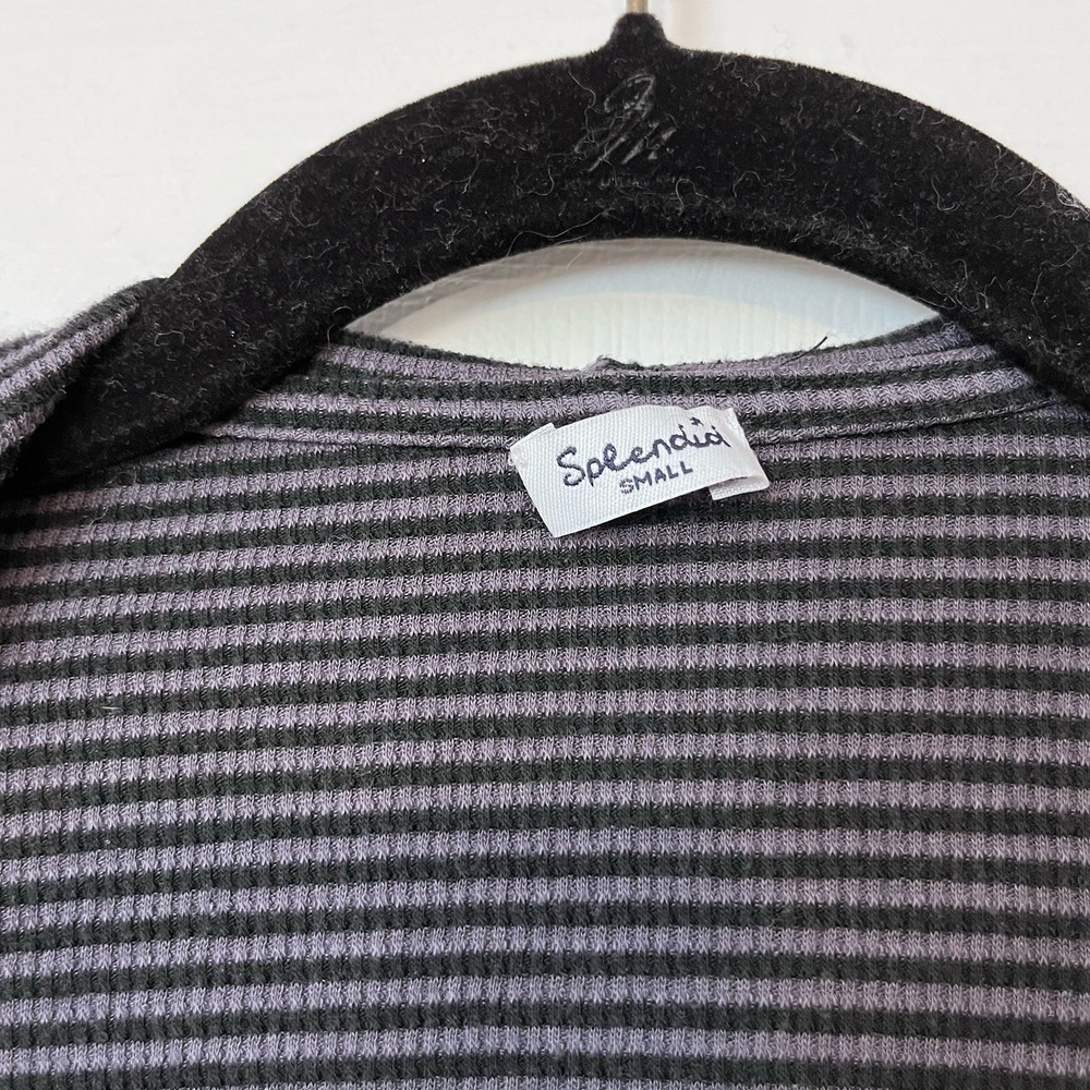 Splendid Striped Hooded Open Front Cardigan - Size S