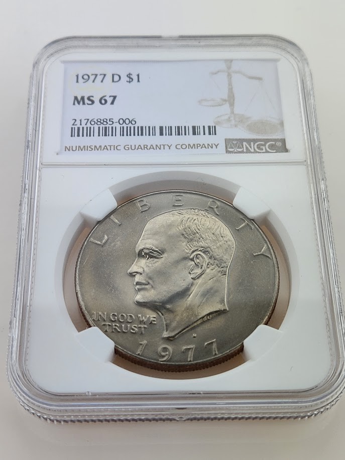 1977-D Eisenhower Dollar, NGC MS67 (Greysheet $2,600)