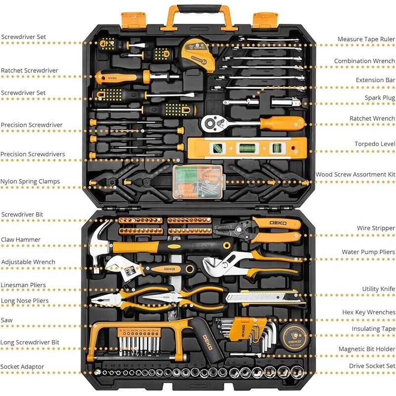 228 Piece Socket Wrench Tool Set Mechanic Hand Tool Kit W/ Storage Case Durable