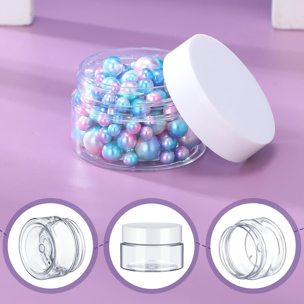 500 Pcs Plastic Jars Bulk Empty Cosmetic Container Jars with Lids Leak Proof rou