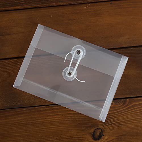 10 Pieces 4X6 Small Plastic Horizontal Filing Envelopes with String Closure