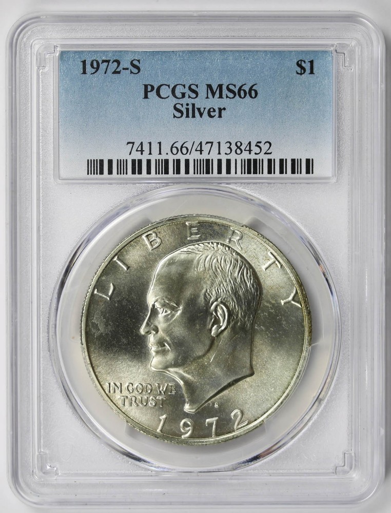 1972-S Eisenhower Ike Dollar Silver $1 MS 66 PCGS