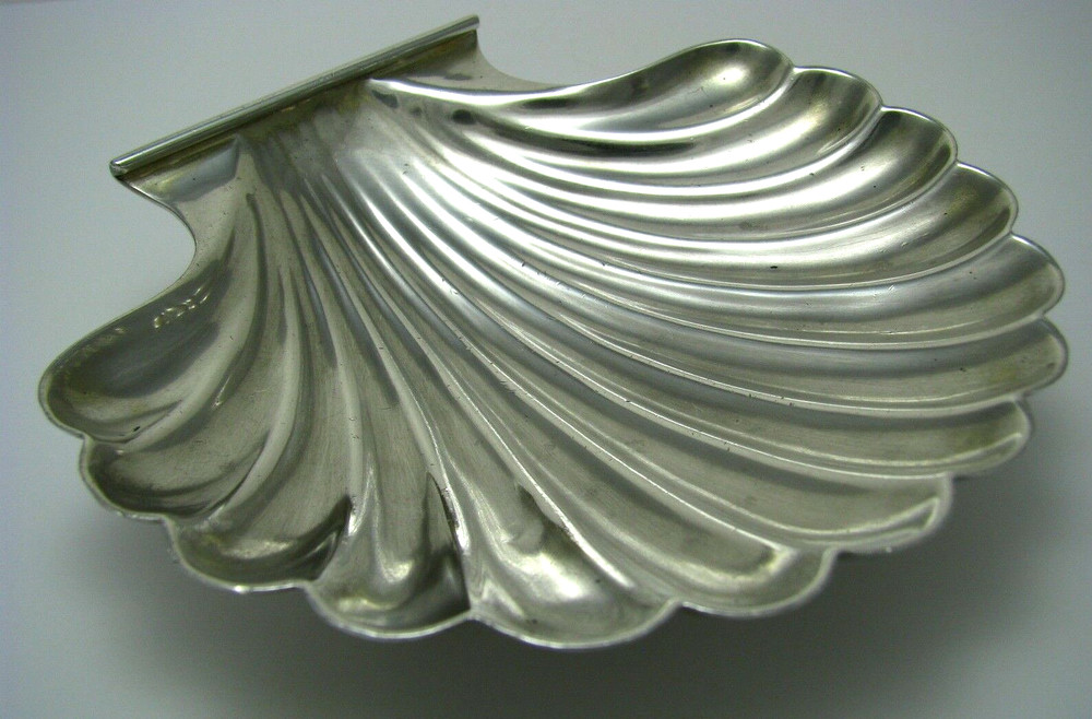 STERLING SILVER BUTTER SHELL DISH PEARLS Black Starr & Frost ca1900s Custom Made