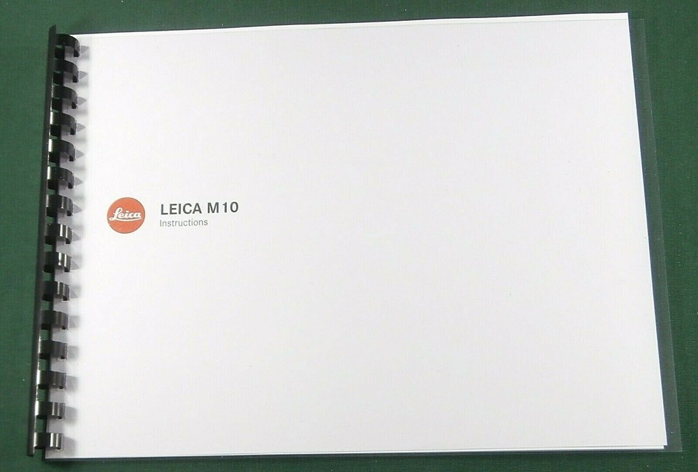 Leica M10 Instruction Manual: 113 Pages & Protective Covers!