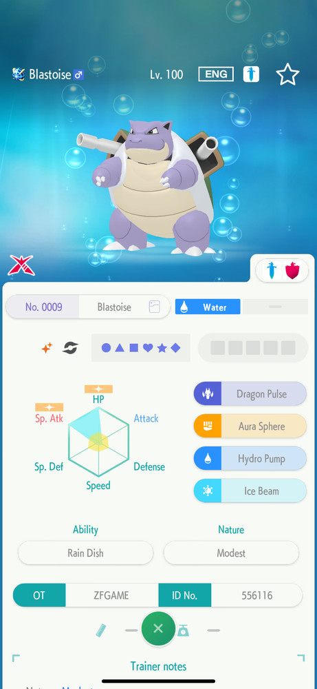✨6IV SHINY Blastoise + EVS🚀 POKEMON HOME✨Champions✨Online delivery⚡