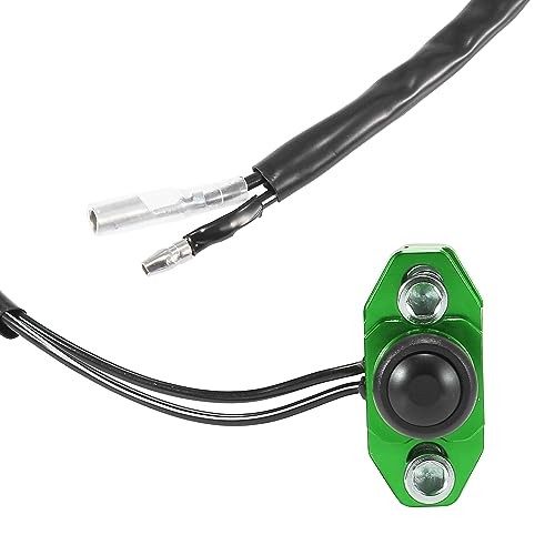 Universal Engine Start Stop Switch Button with Green Mounting Backplate green