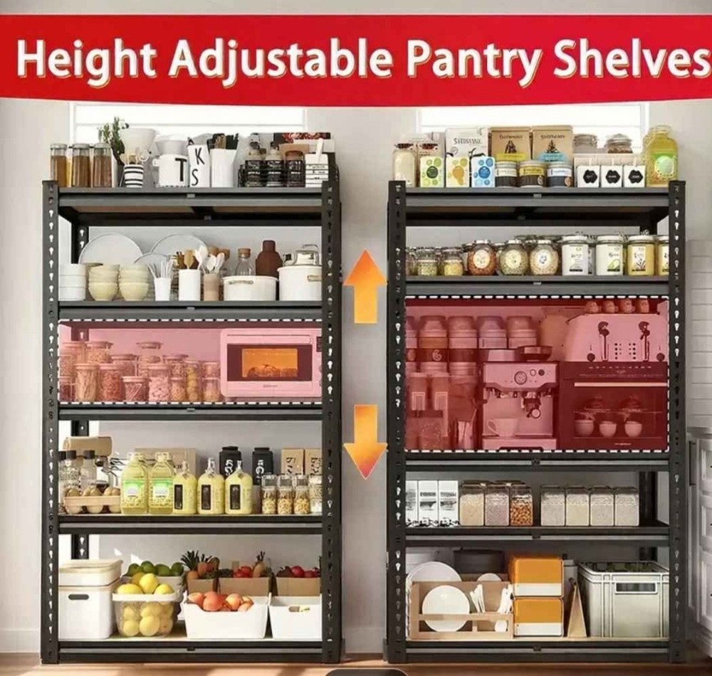 Storage Shelving Unit heavy duty Rack 5-Tier Adjustable 2000lbs Load 60''H 5ft