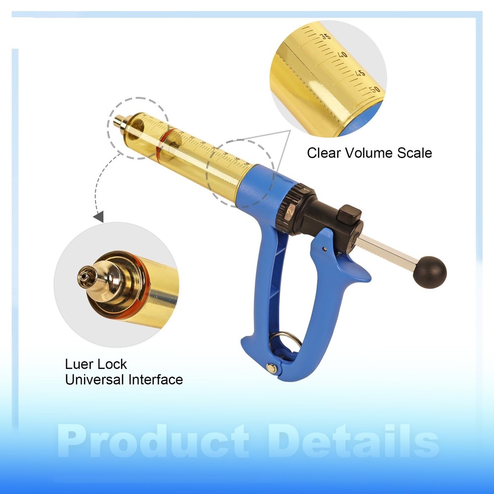50ML Semi Automatic Livestock Syringe, Continuous Repeating Luer Lock Syringe