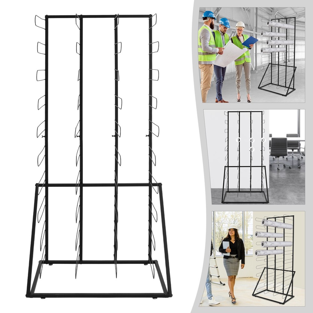 Vinyl Roll Storage Rack, Durable Floor Organizer with 40 Shelves