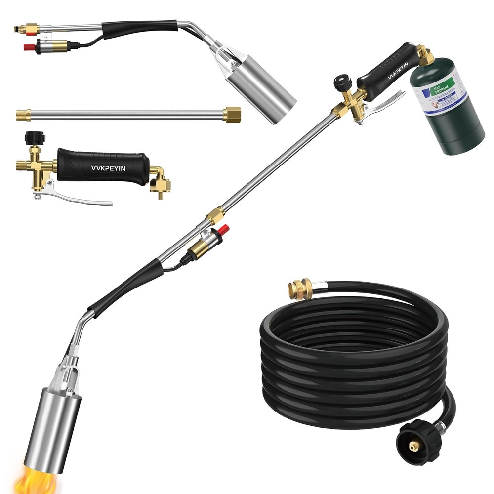 Upgrade Propane Torch Weed Burner Kit, High Output with Long/Short Mode,Self ...
