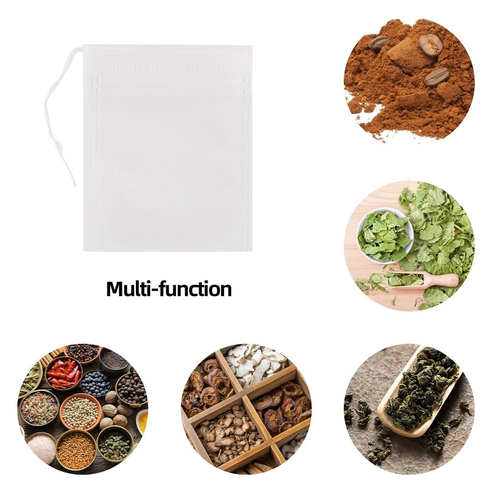 200 Pcs Disposable Tea Filter Bags Empty Drawstring Teabags for Loose Leaf Tea