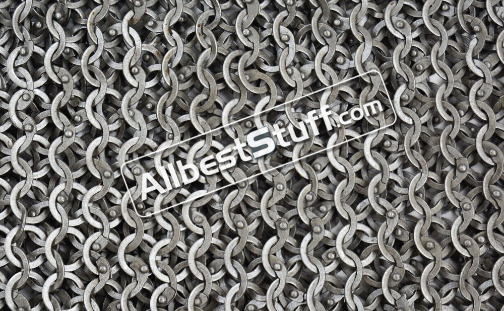 6 mm Chainmail Flat Dome Riveted Alternating Solid Mild Steel Voider Maille