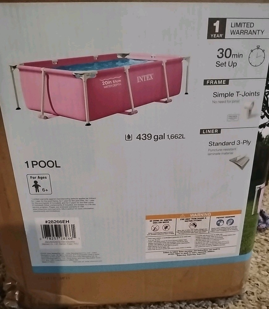 Index Rectangular Frame Pool Pink