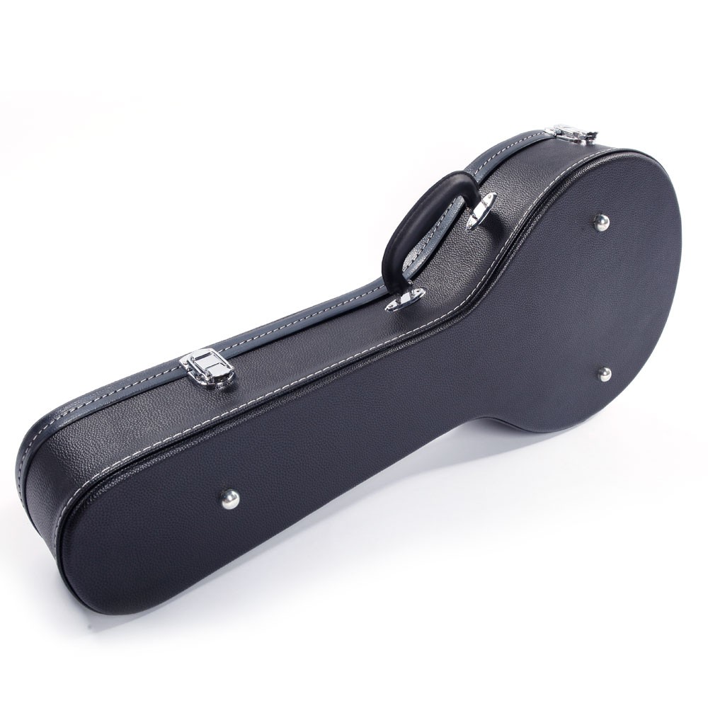 Hardshell A-Style Mandolin Case Black Microgroove Leather Plush Lined