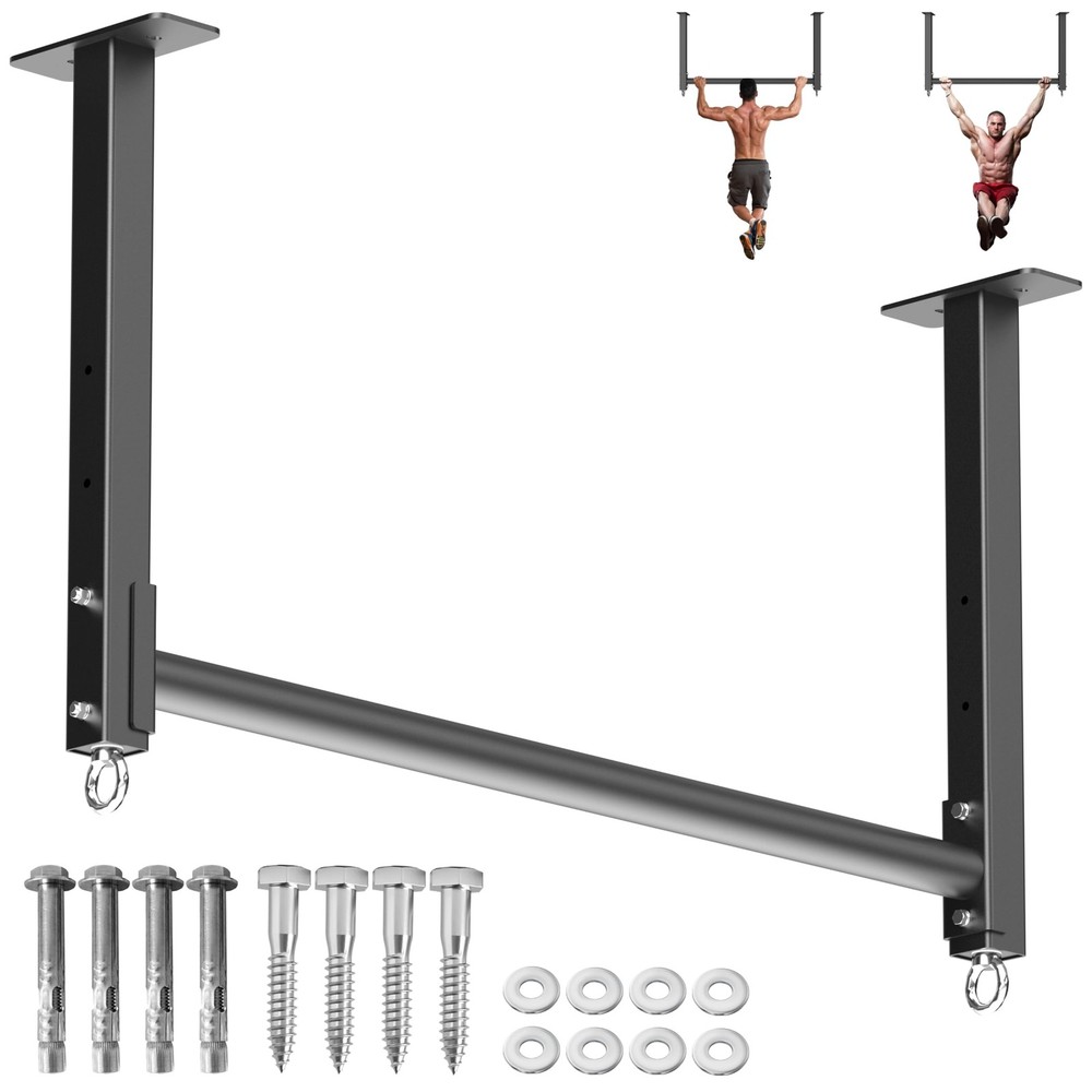 Ceiling Mounted Pull Up Bar, Heavy Duty 700 LBS Multi Grip PullUp Bars, 48" R...