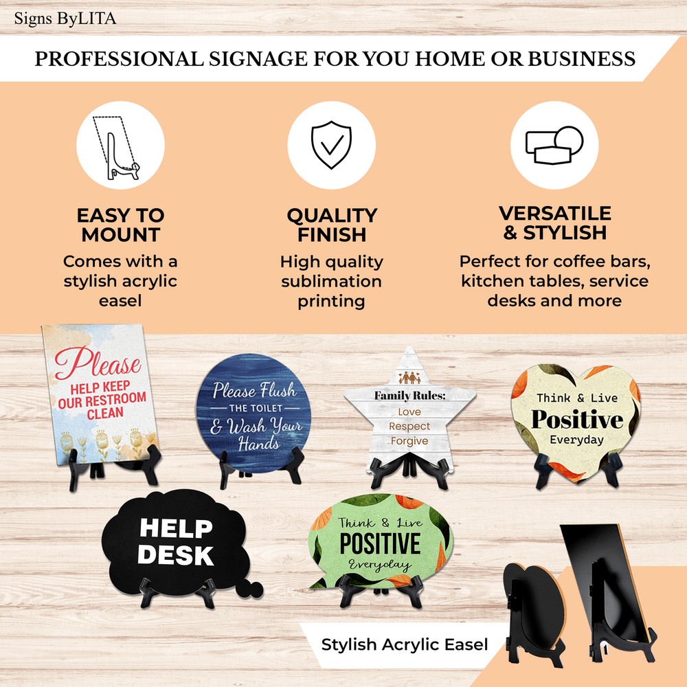 Please Let Us Know If Restroom Needs Attention (5 x 5“) Circle Table Sign