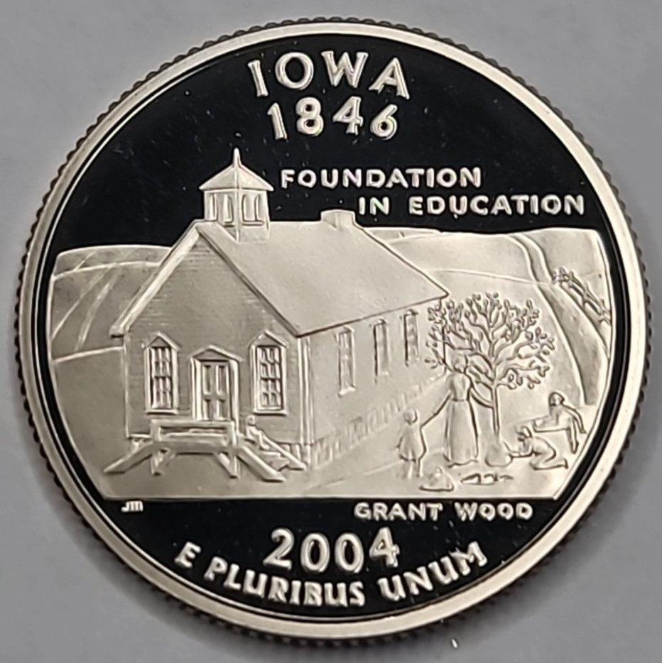 2004 S Gem Proof DCAM Iowa State Quarter - CN-Clad