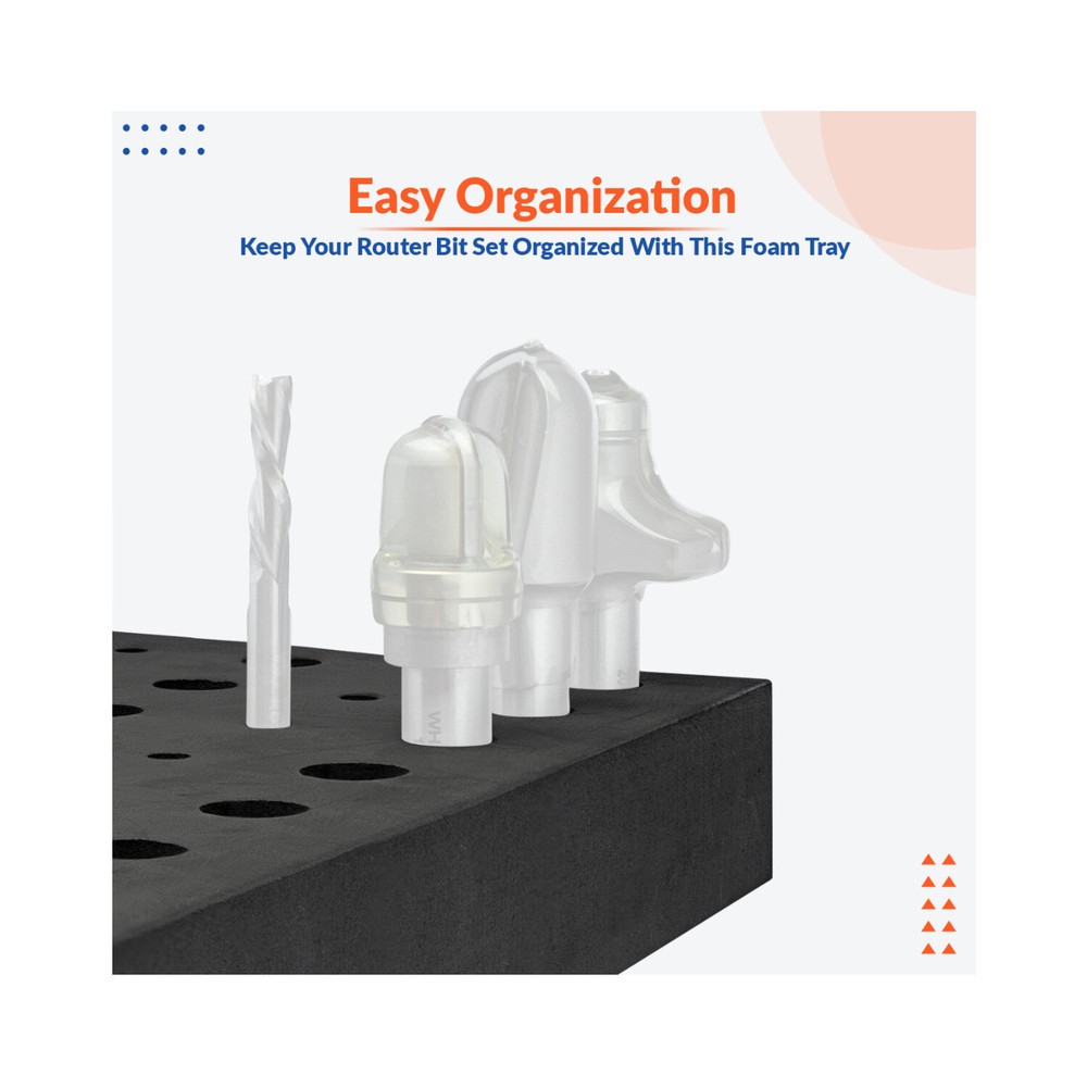 Router Bit Storage Tray - Quality Foam material for 50 bits